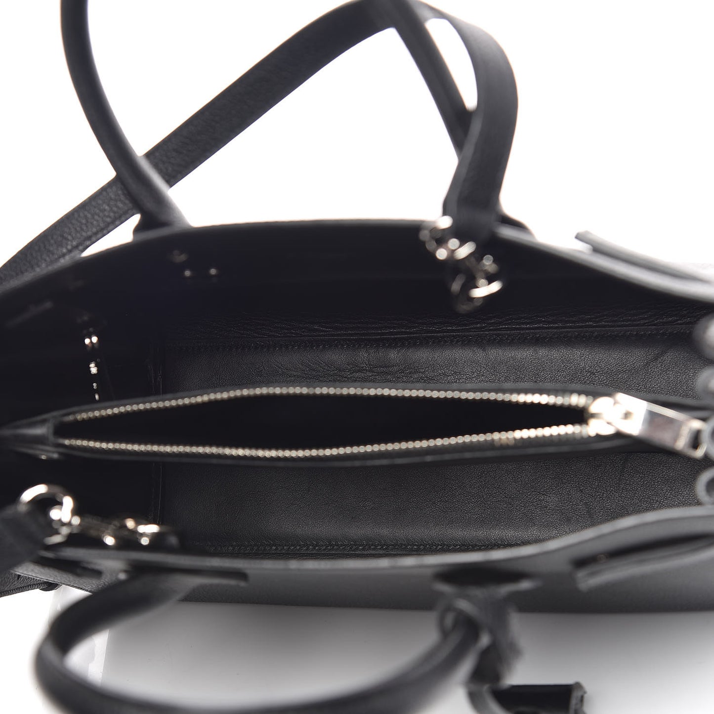 Grained Calfskin Baby Sac De Jour Black