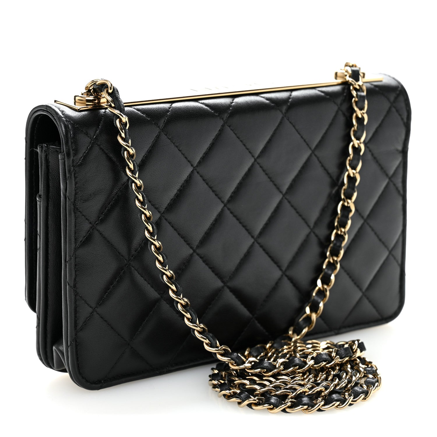 Chanel Lambskin Quilted Trendy CC Wallet On Chain WOC Black 3 of 12