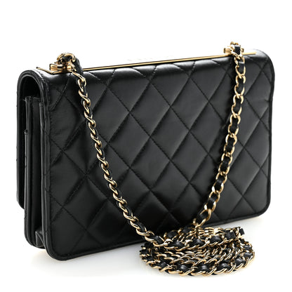 Chanel Lambskin Quilted Trendy CC Wallet On Chain WOC Black 3 of 12