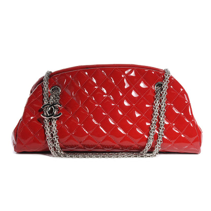 Chanel Patent Quilted Medium Just Mademoiselle Red 1 of 7
