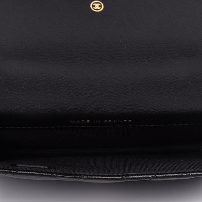 Chanel Lambskin Quilted Top Handle Flap Coin Purse With Chain Black 5 of 12