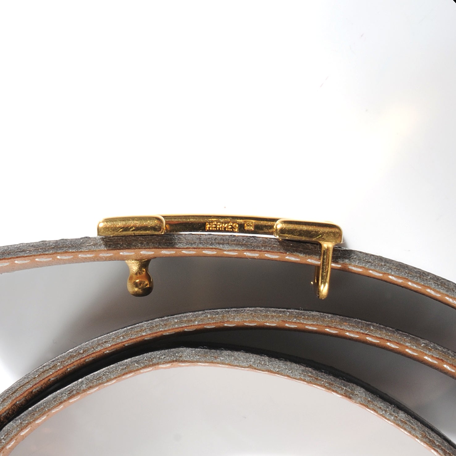 Hermes Box Courchevel Reversible Constance 18mm H Belt Noir Gold 70 7 of 7