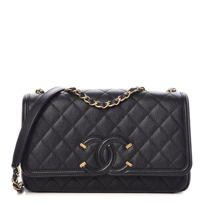 Chanel Caviar Quilted Medium CC Filigree Flap Black 1 of 10