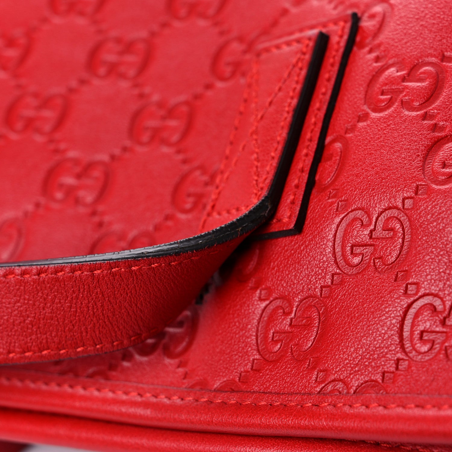 Gucci Guccissima Medium Zippered Shopping Tote Red 21 of 23