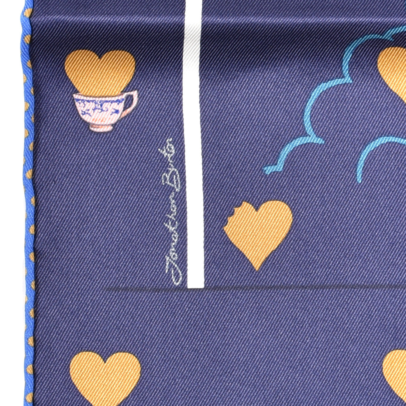 Silk Tea Time Scarf 70 Marine Vieux Rose