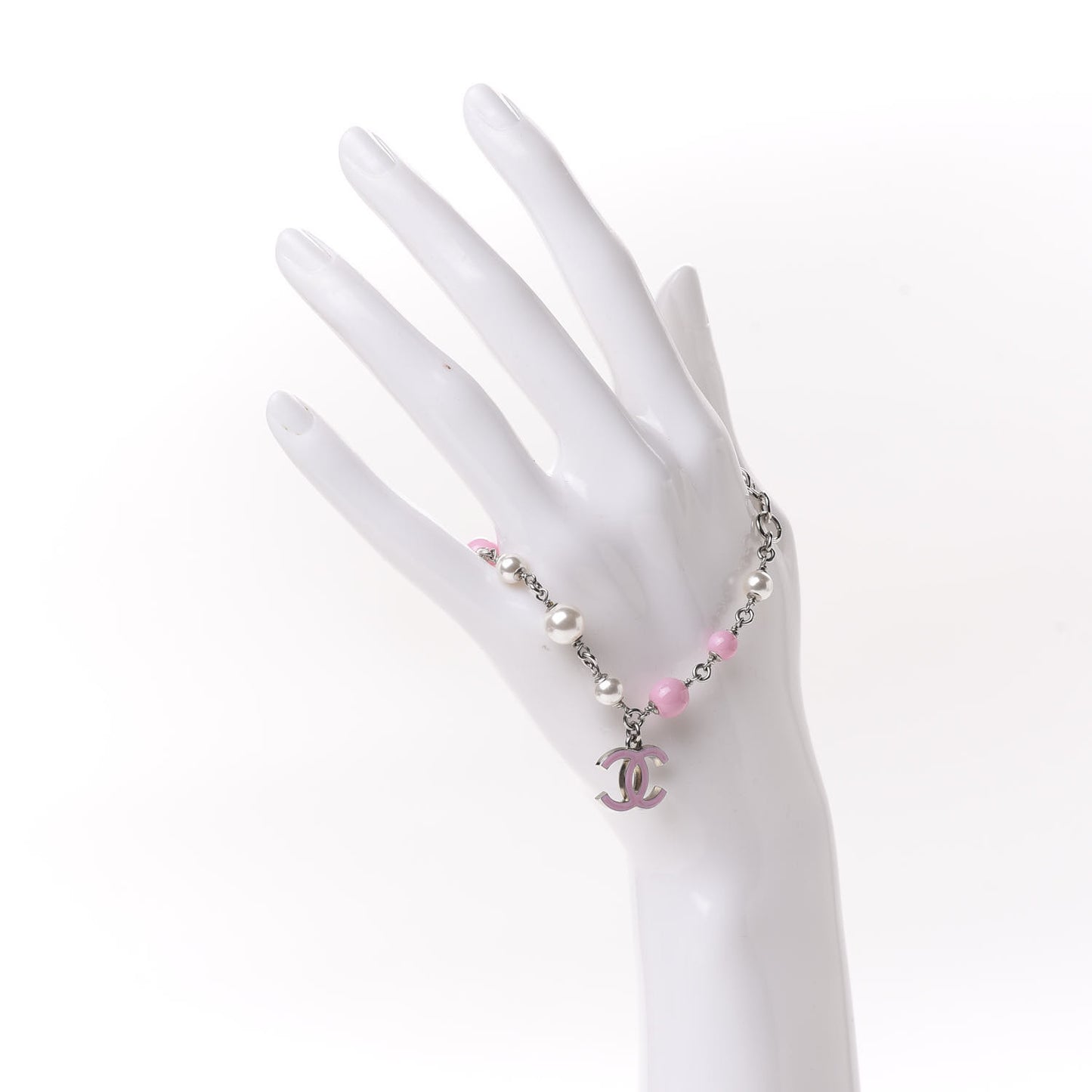 Pearl Enamel CC Bracelet Pink