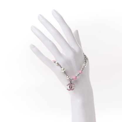 Chanel Pearl Enamel CC Bracelet Pink 2 of 6