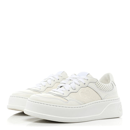 Gucci Calfskin GG Tennis Embossed Perforated Womens Platform 55mm Sneakers 35 Great White 3 of 14