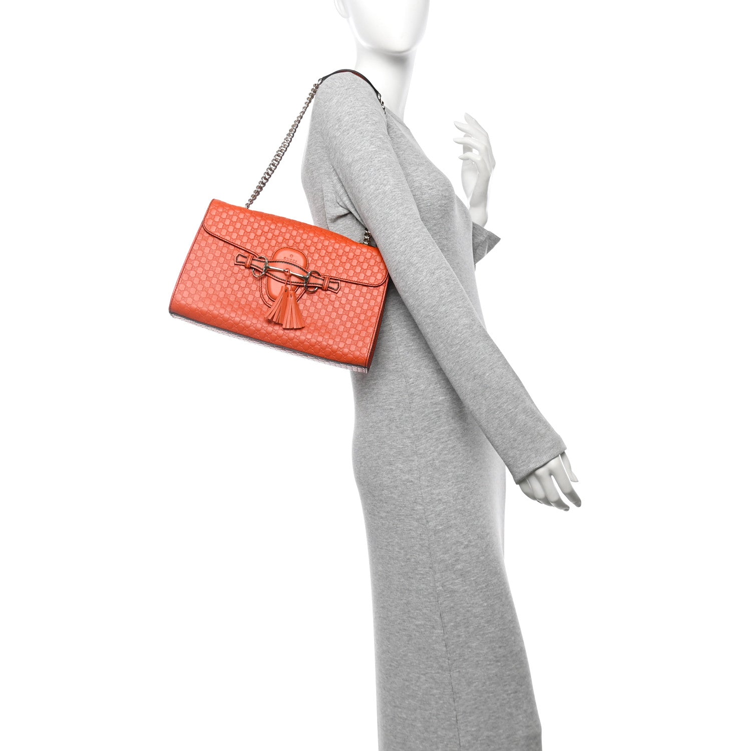 Gucci Microguccissima Medium Emily Chain Shoulder Bag Sun Orange 2 of 10