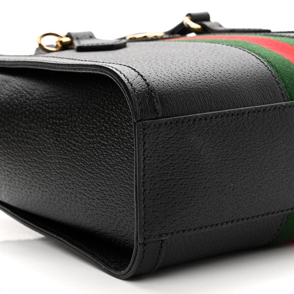 Gucci Textured Calfskin Web Small Ophidia Tote Bag Black 9 of 10