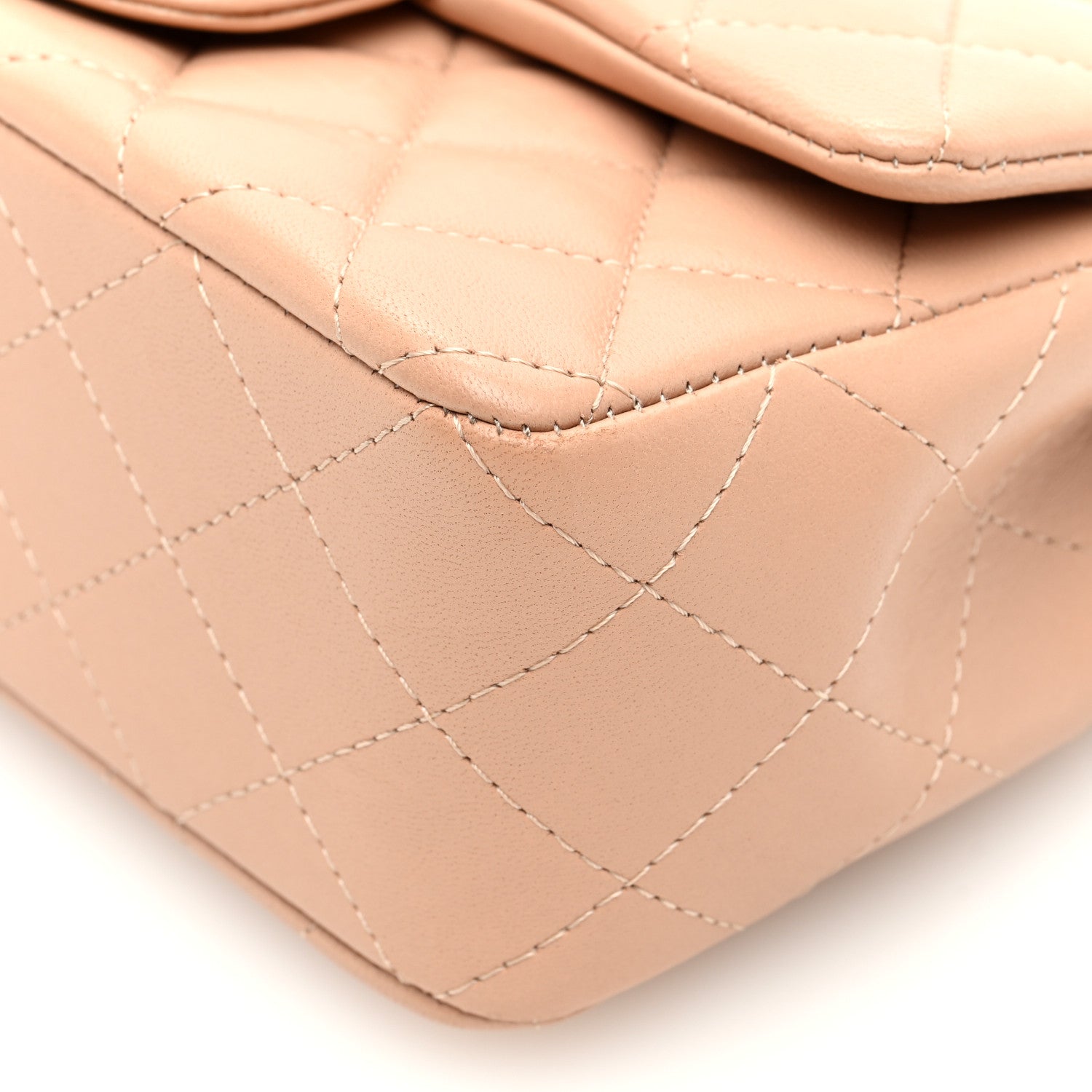 Chanel Lambskin Quilted Mini Top Handle Rectangular Flap Beige 10 of 11