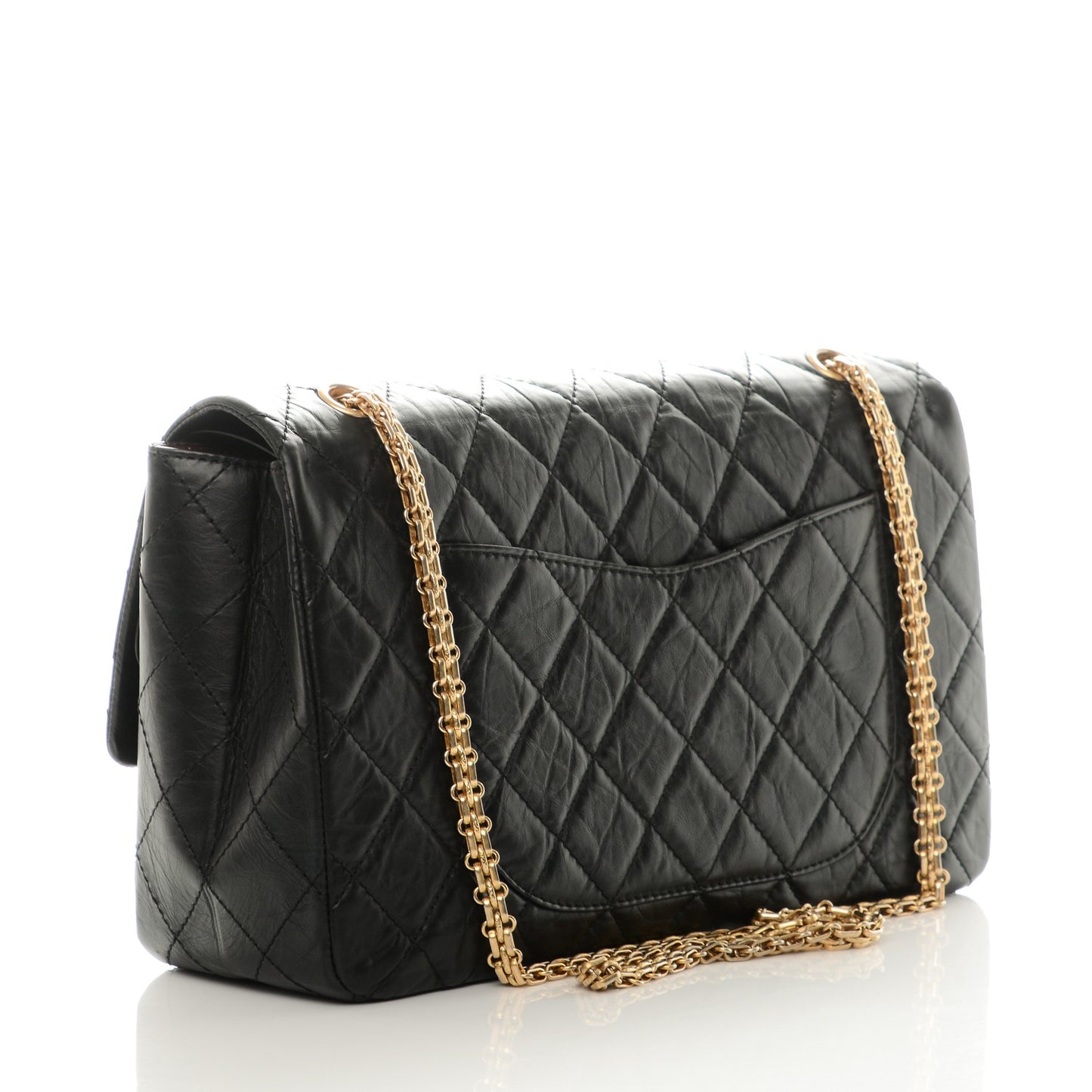 Aged Calfskin Quilted 2.55 Reissue 227 Flap Black