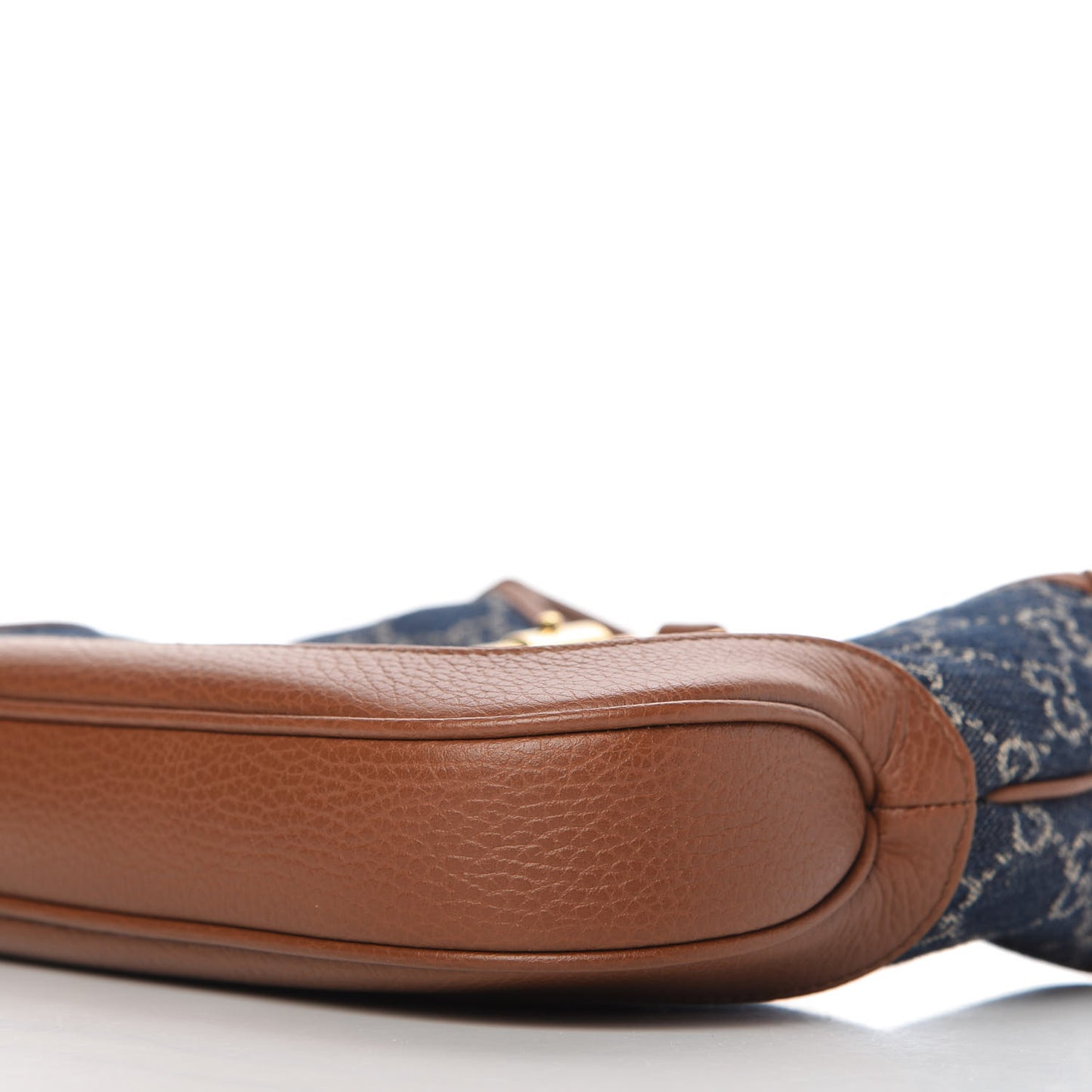 New Denim GG Monogram Calfskin Small Jackie 1961 Hobo Blue Tea Cuir