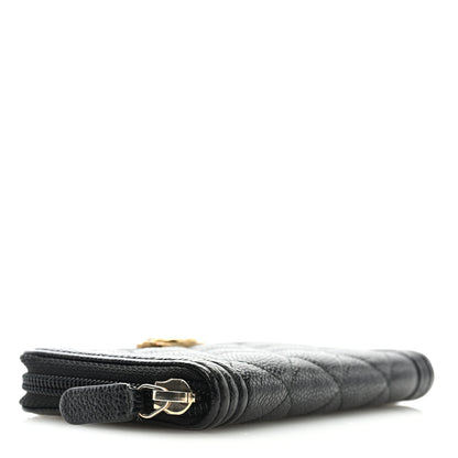 Chanel Caviar Quilted Small Boy Zip Around Wallet Black 4 of 8