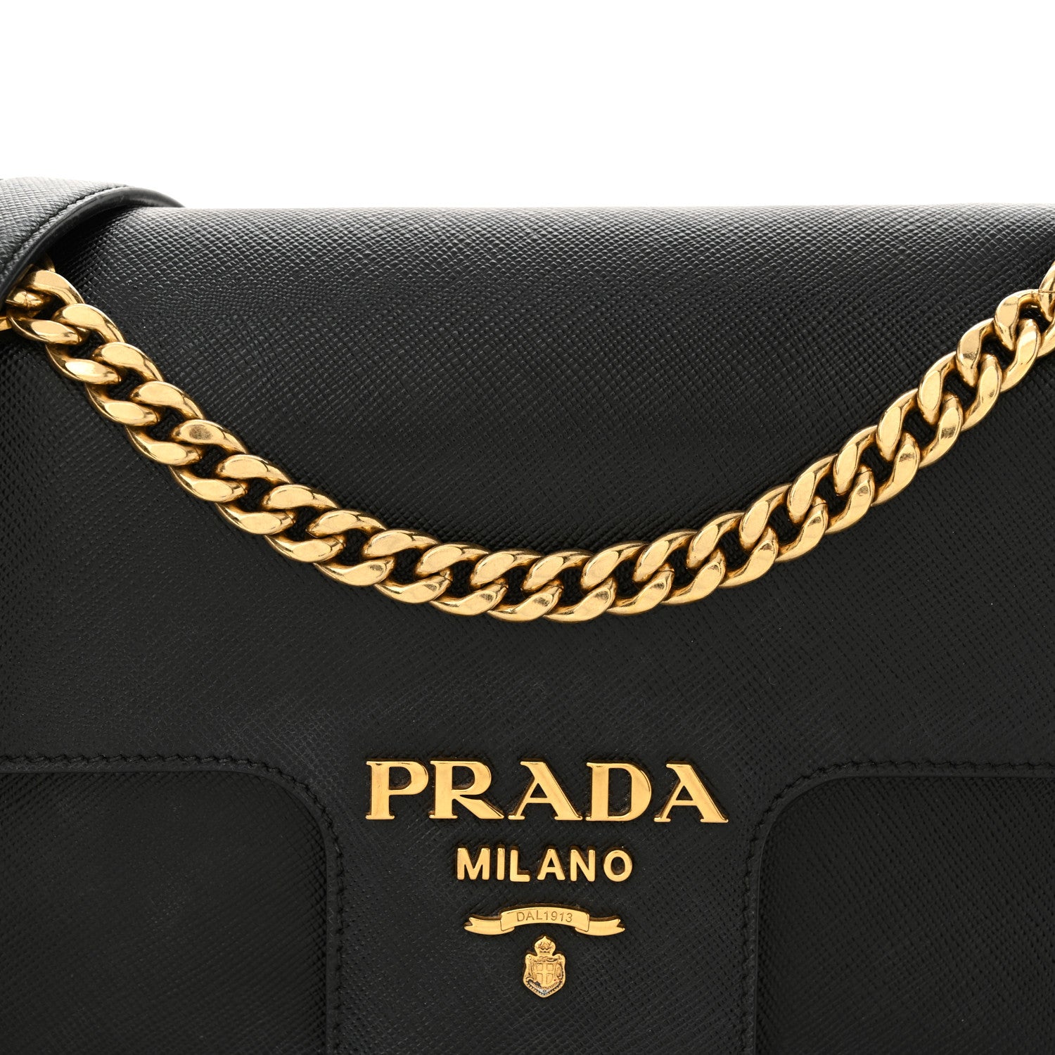 Prada Saffiano Flap Shoulder Bag Black 8 of 13