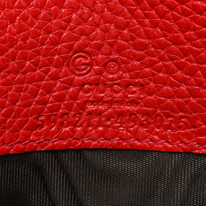 Gucci Pebbled Calfskin Soho Wallet on Chain Hibiscus Red 6 of 10