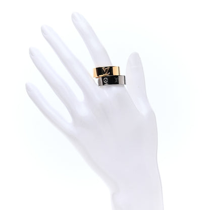 Louis Vuitton Metal LV Instinct Set of 2 Rings L 63 10.25 Silver Gold 2 of 8