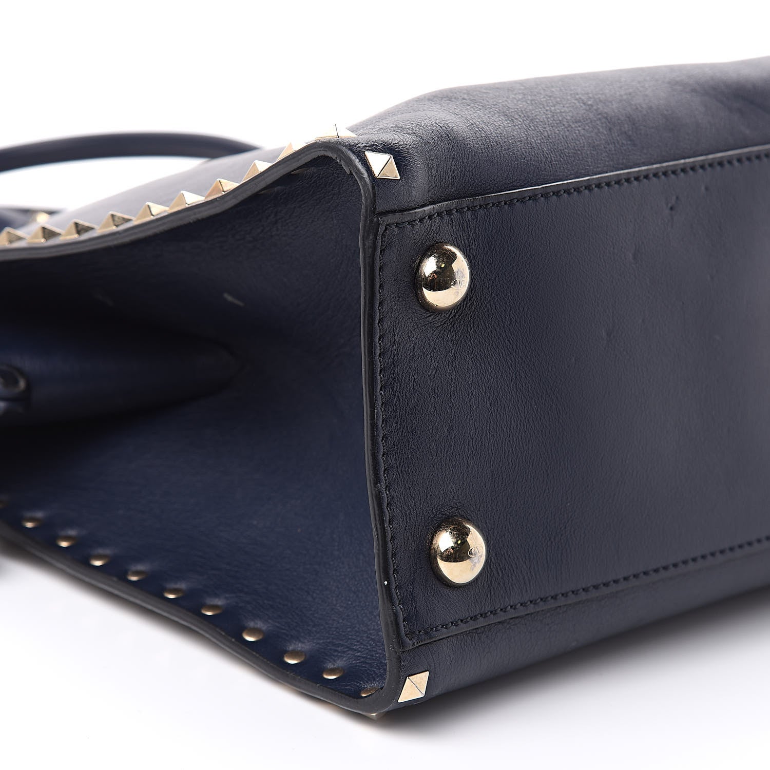 Valentino Garavani Vitello Rockstud Dome Shopper Marine 8 of 19