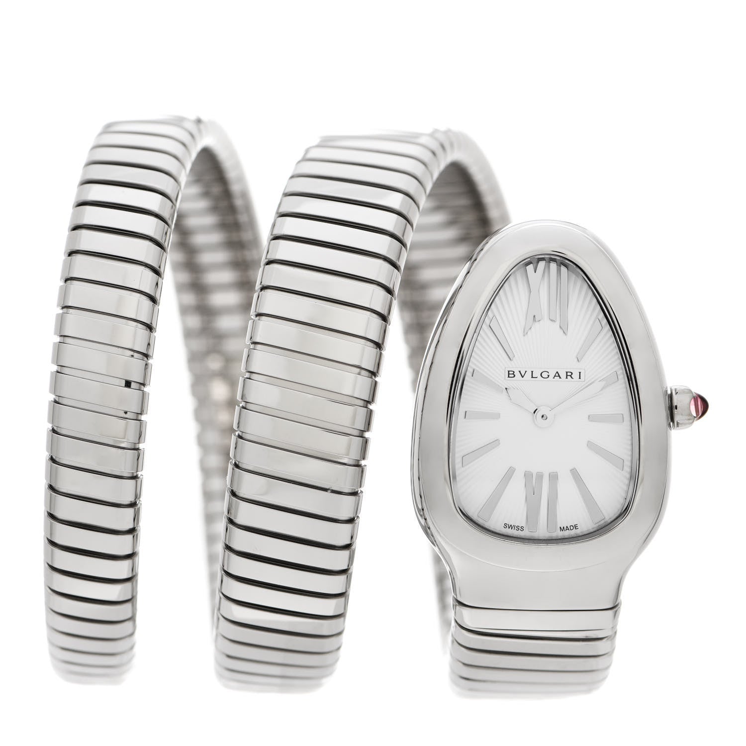 Bulgari Stainless Steel 35mm Serpenti Tubogas Double Spiral Quartz Watch 1 of 5