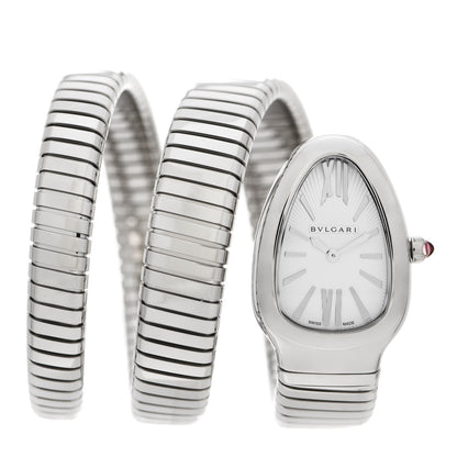 Bulgari Stainless Steel 35mm Serpenti Tubogas Double Spiral Quartz Watch 1 of 5