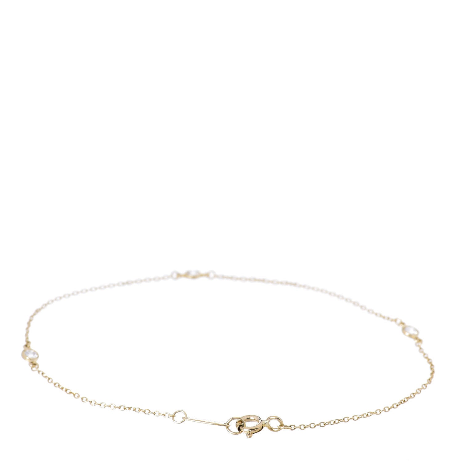 Tiffany 18K Yellow Gold Diamond .15ctw Elsa Peretti Diamonds by the Yard Station Bracelet 3 of 4