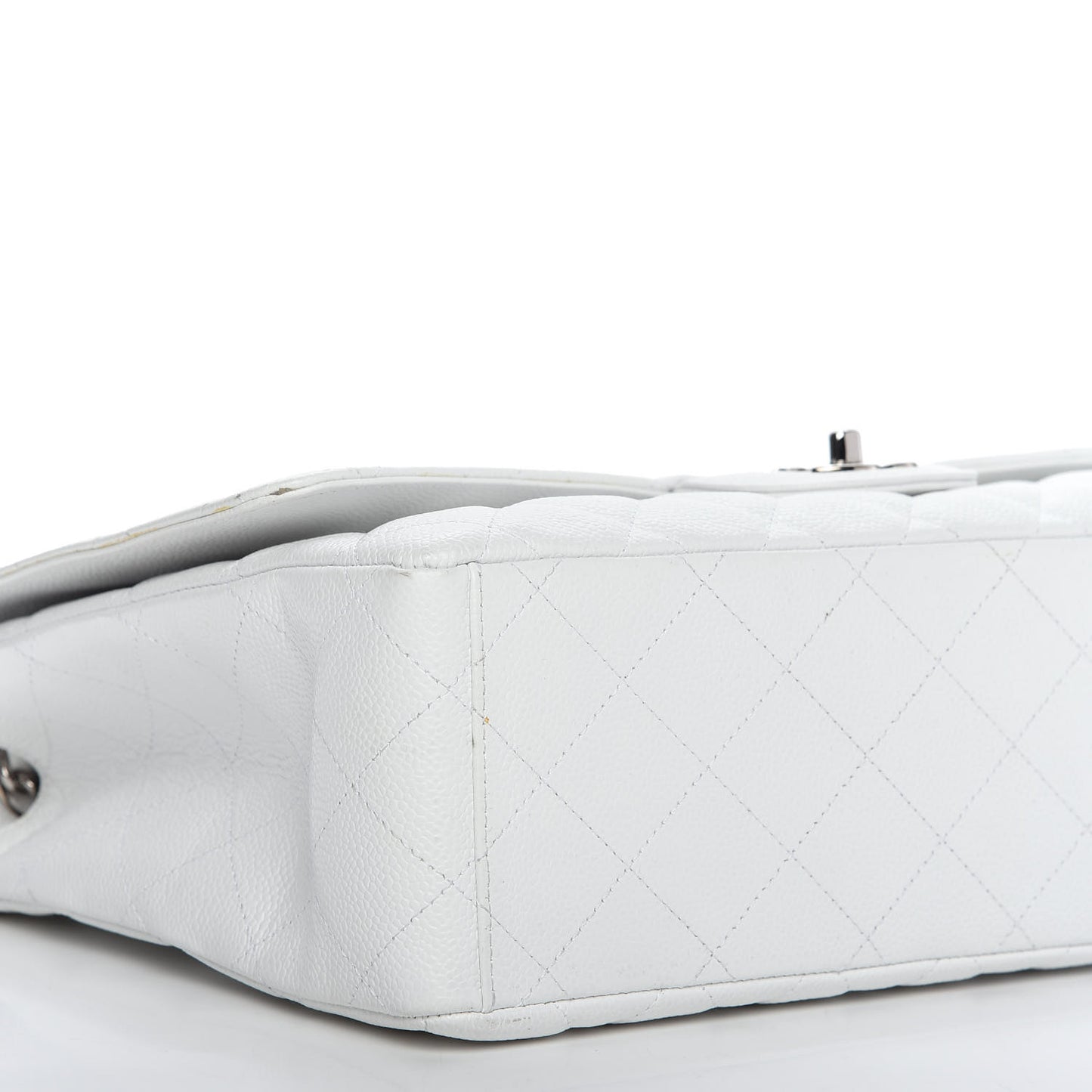 Caviar Quilted Maxi Single Flap White