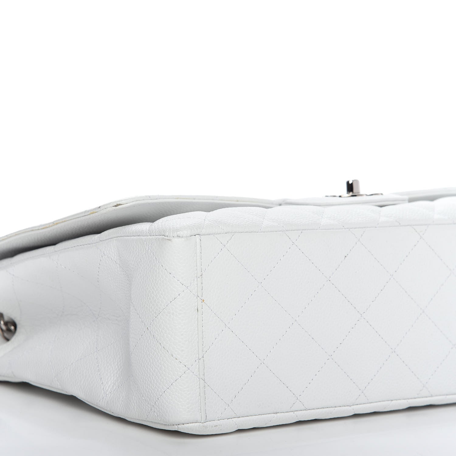 Chanel Caviar Quilted Maxi Single Flap White 6 of 9