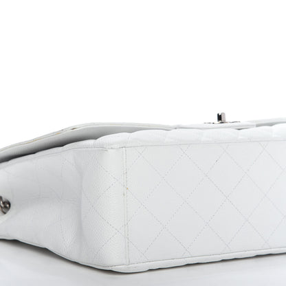 Chanel Caviar Quilted Maxi Single Flap White 6 of 9