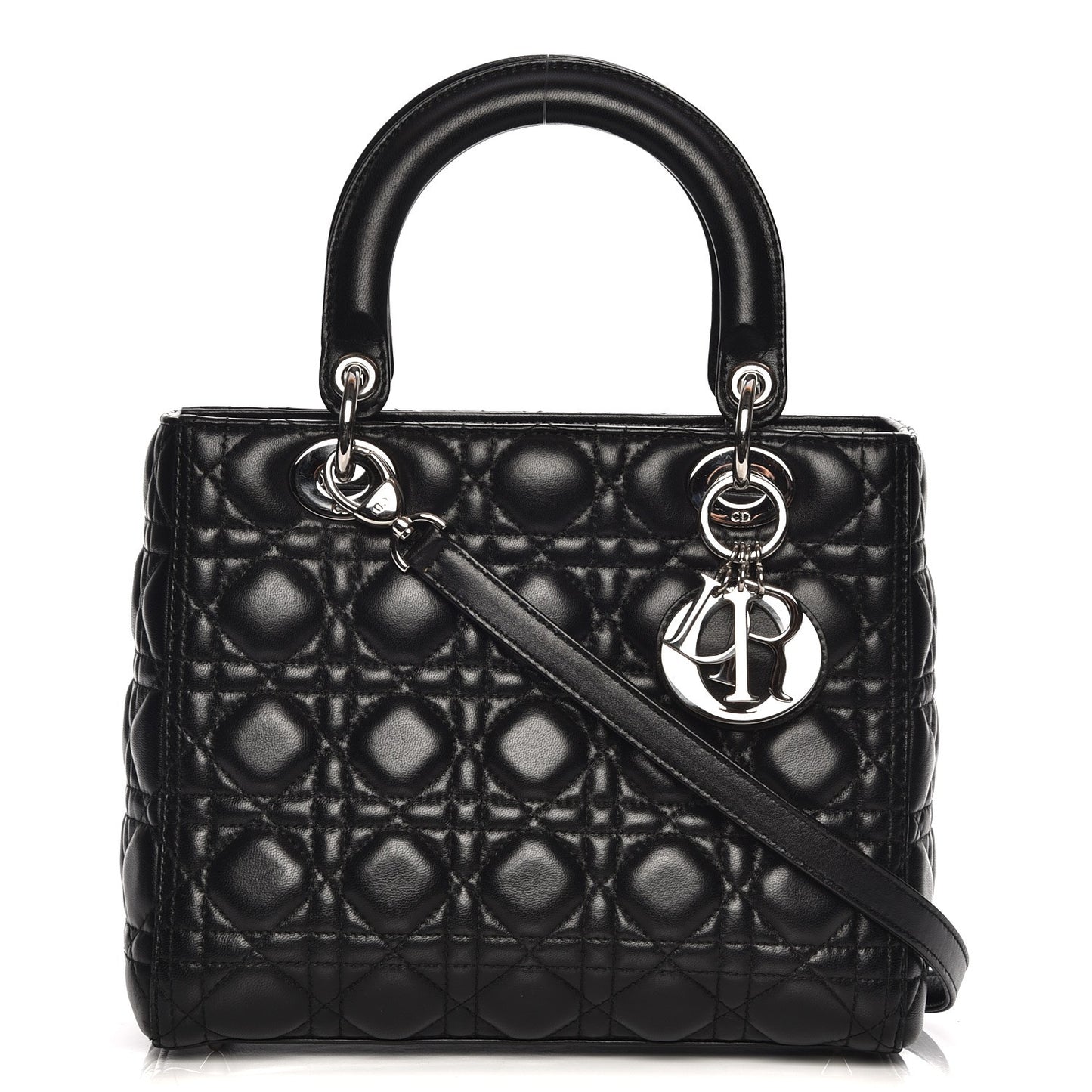 Lambskin Cannage Medium Lady Dior Black