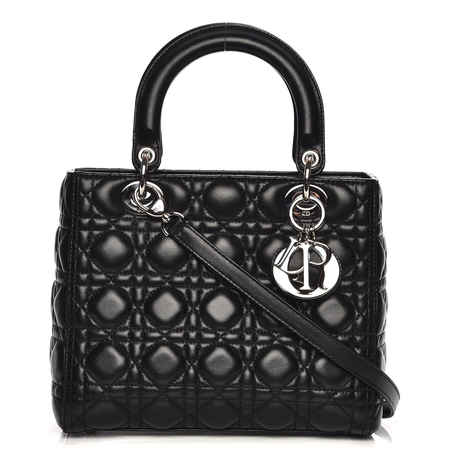 Christian Dior Lambskin Cannage Medium Lady Dior Black 1 of 13