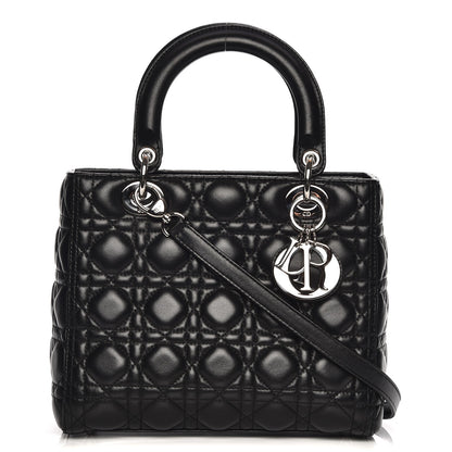 Christian Dior Lambskin Cannage Medium Lady Dior Black 1 of 13