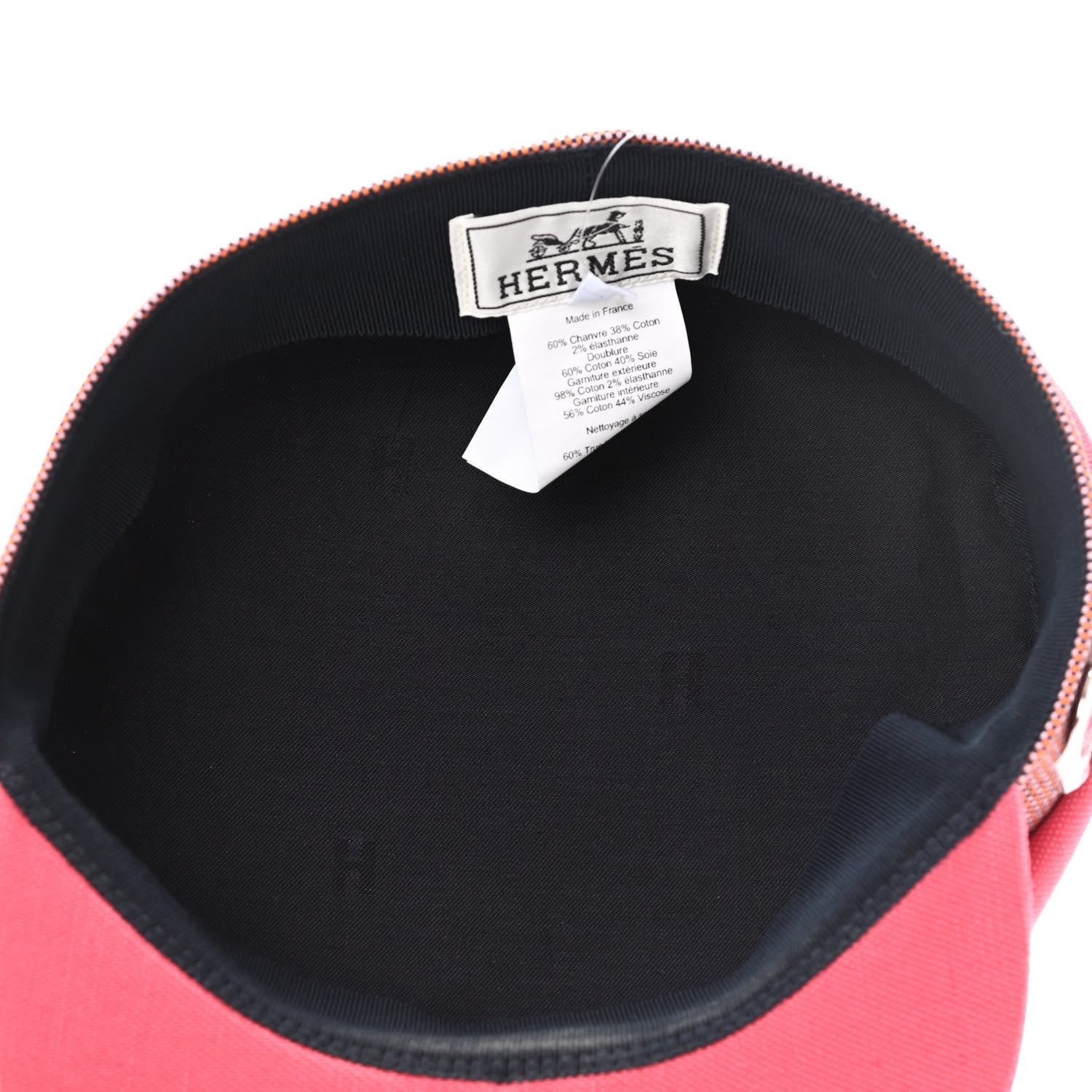 Hermes Toile De Chanvre Cotton Stretch Cavale Pop Cap 56 Rose 5 of 8