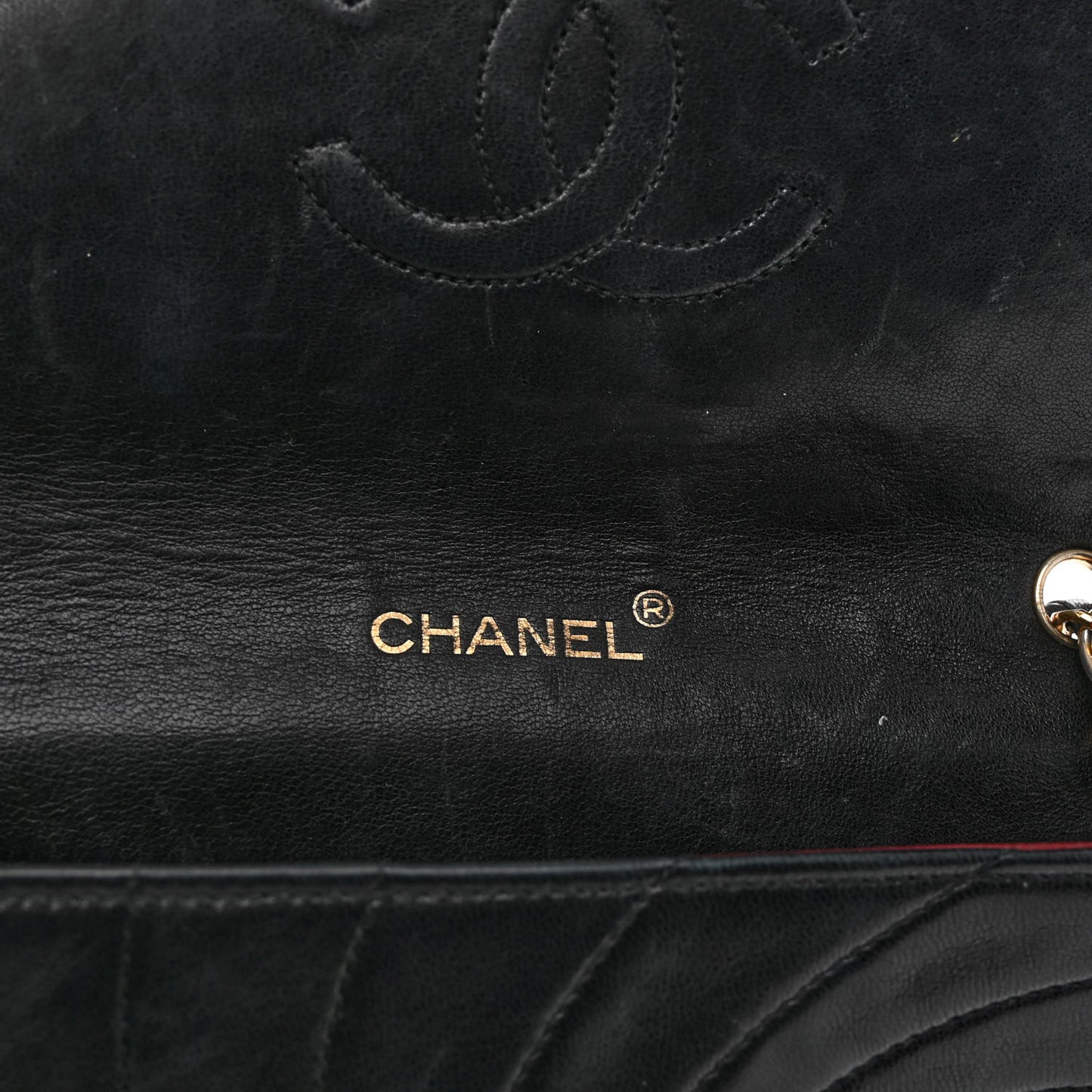 Lambskin Stitched Single Flap Black