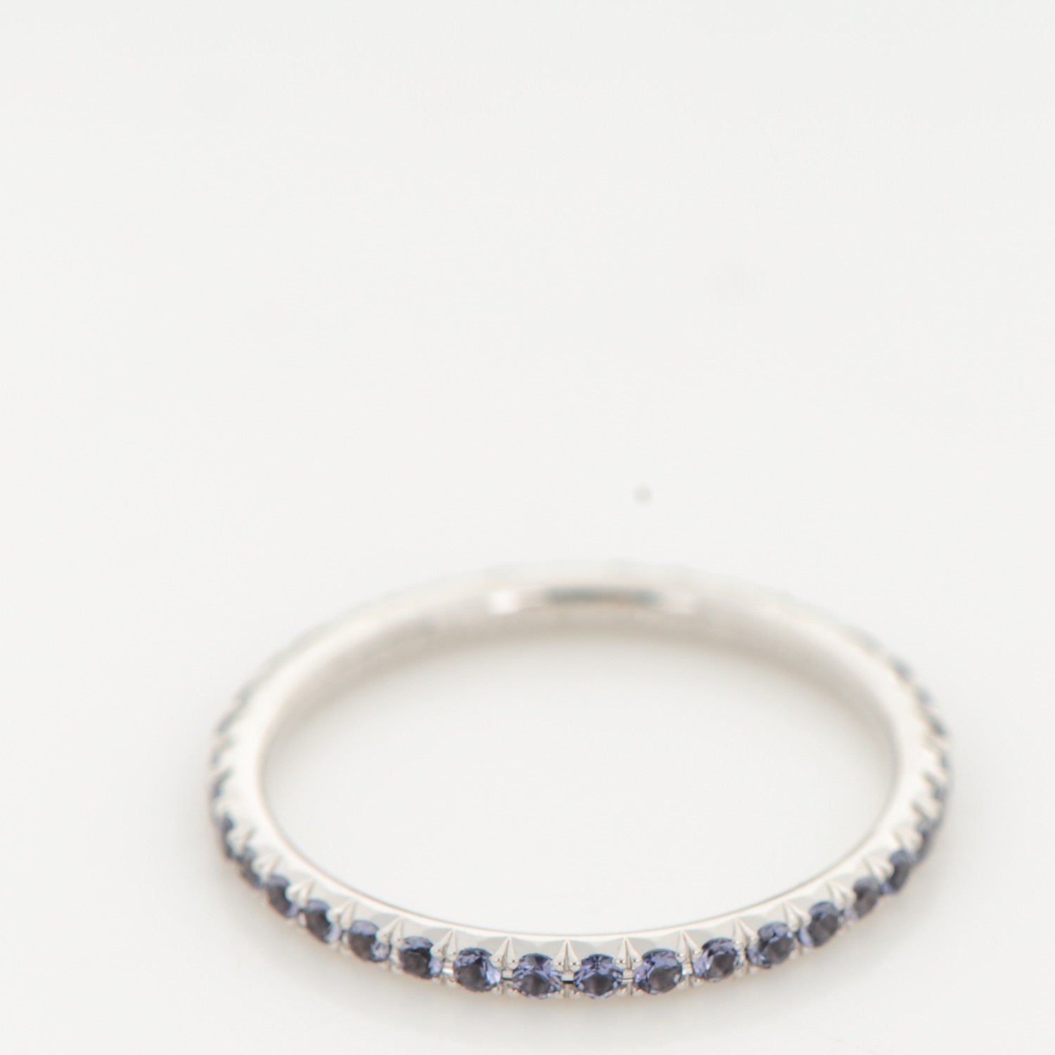 Tiffany 18K White Gold Iolite Metro Single Row Ring 4 3 of 4