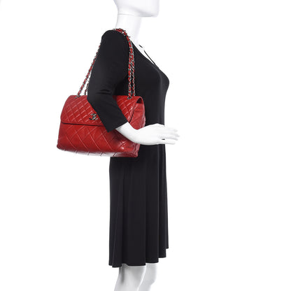 Chanel Calfskin Quilted In The Business Flap Red 1 of 15