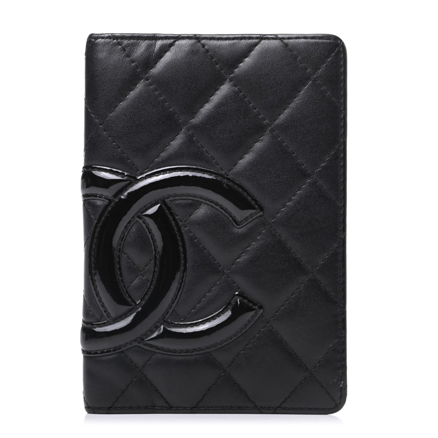 Calfskin Quilted Small Cambon Agenda Planner Black