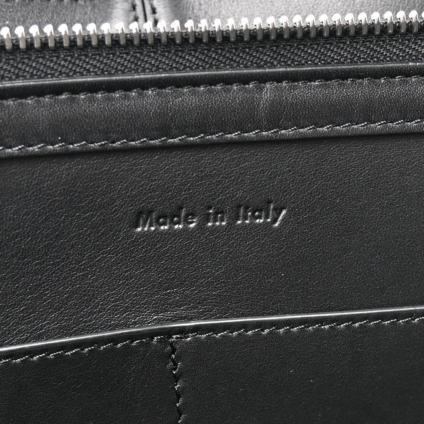 Supple Natural Calfskin Medium Tri-Fold Bag Black