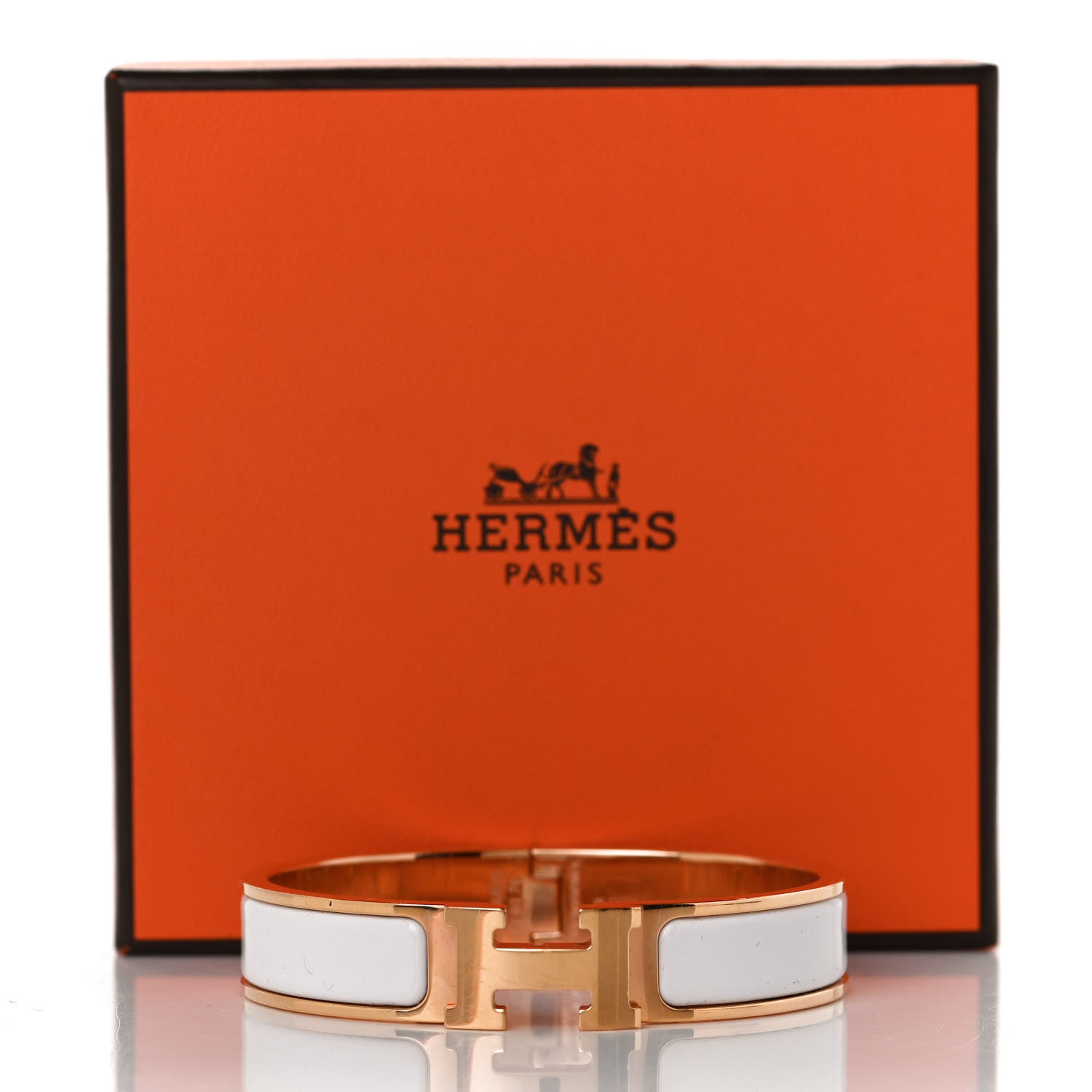 Hermes Enamel Narrow Clic Clac H Bracelet PM White 4 of 4