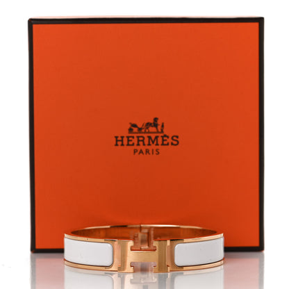 Hermes Enamel Narrow Clic Clac H Bracelet PM White 4 of 4
