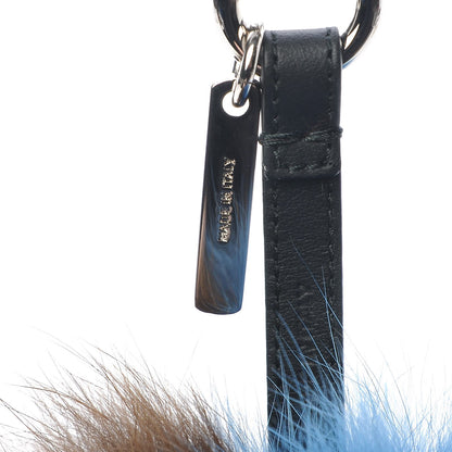 Fendi Fox Fur Spring Eyes Bag Charm Blue Brown 4 of 4