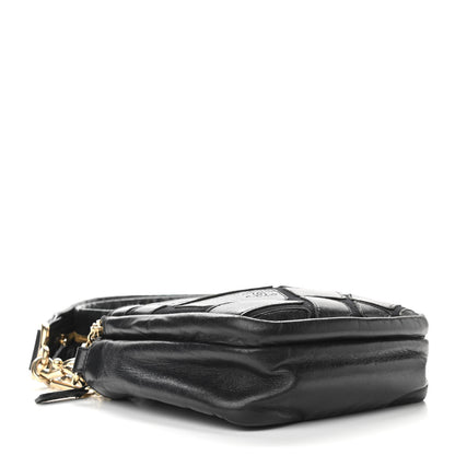 Chanel Lambskin Jersey Scales Zipper Shoulder Bag Black 4 of 10