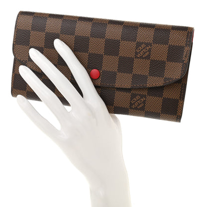 Louis Vuitton Damier Ebene Emilie Wallet Red 2 of 7