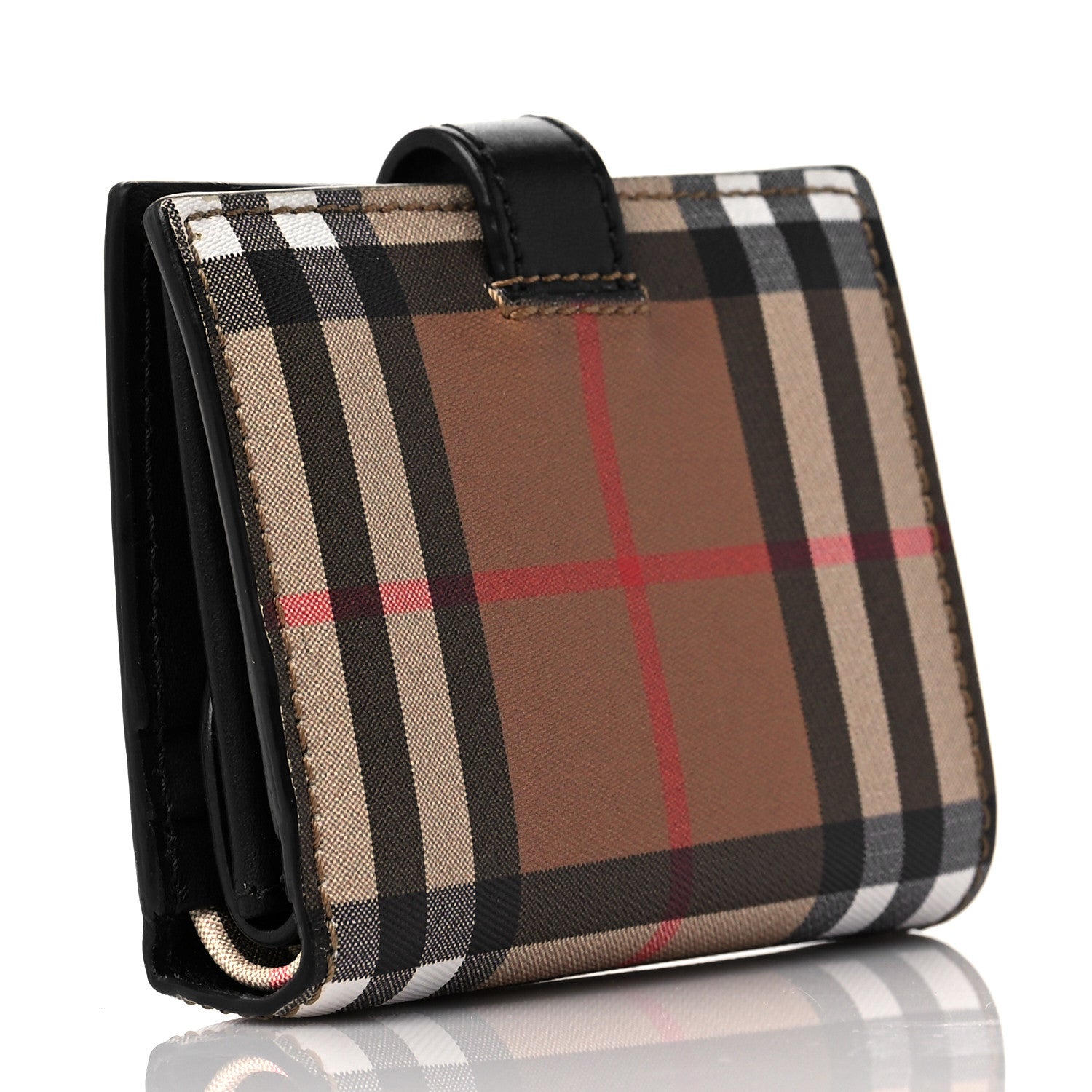 Burberry Canvas Vintage Check Coin Purse Wallet Black 2 of 7