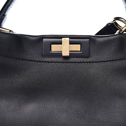 Fendi Vitello Seta Shiny Nappa Medium Peekaboo Iconic Satchel Black 13 of 13