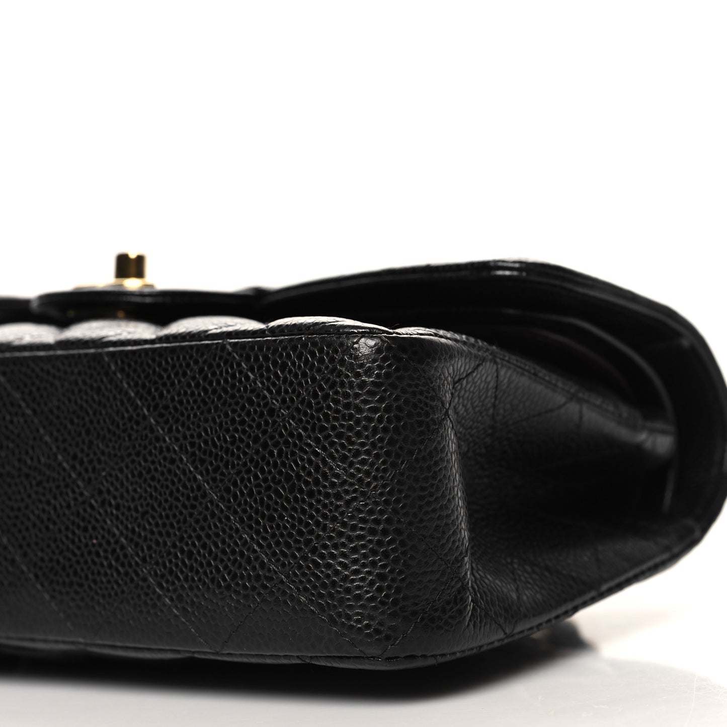 Caviar Quilted Small Double Flap Black