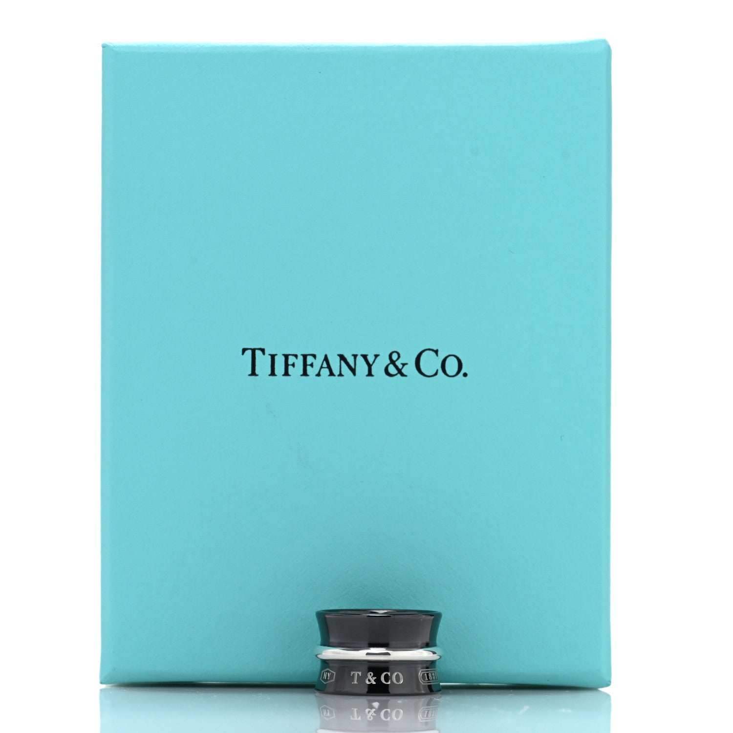 Tiffany Sterling Silver Titanium 1837 Wide Ring 47 4 5 of 5