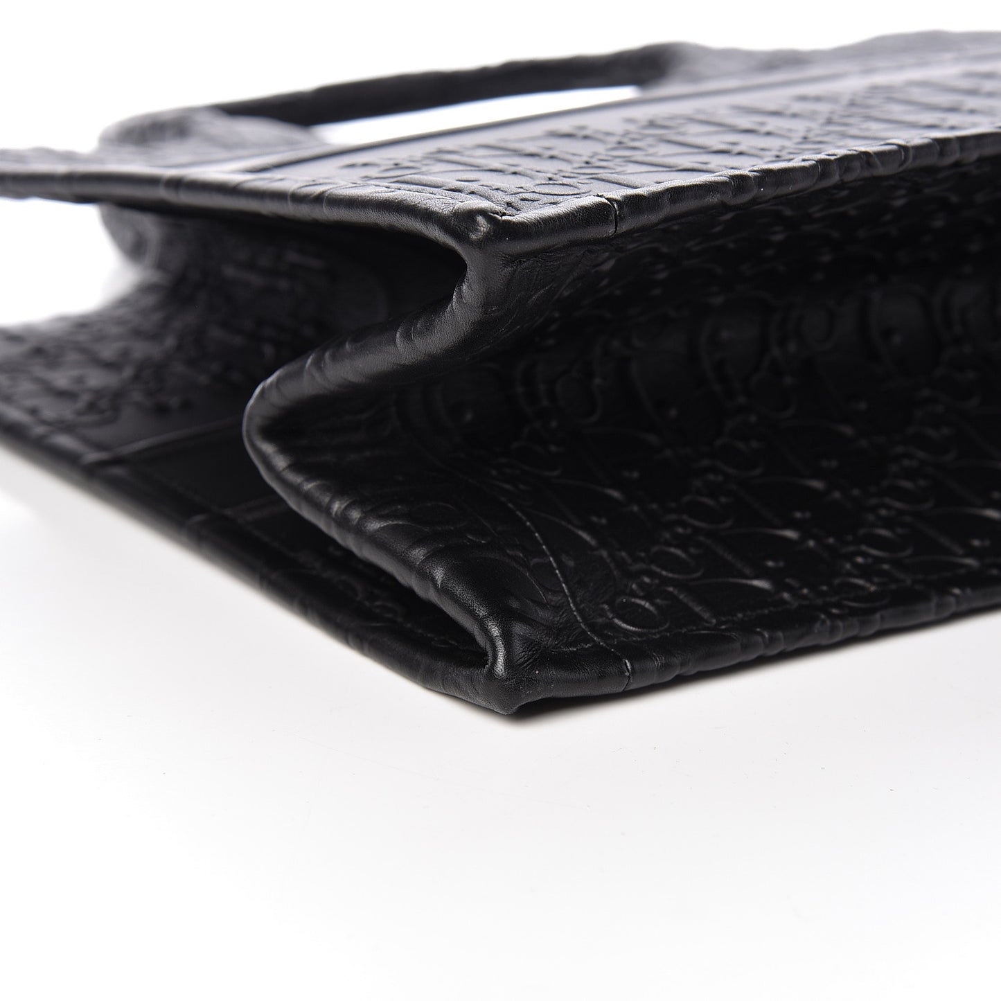 Oblique Calfskin Embossed Medium Book Tote Black