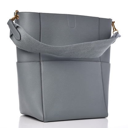 Celine Soft Grained Calfskin Sangle Bucket Bag Storm 3 of 7