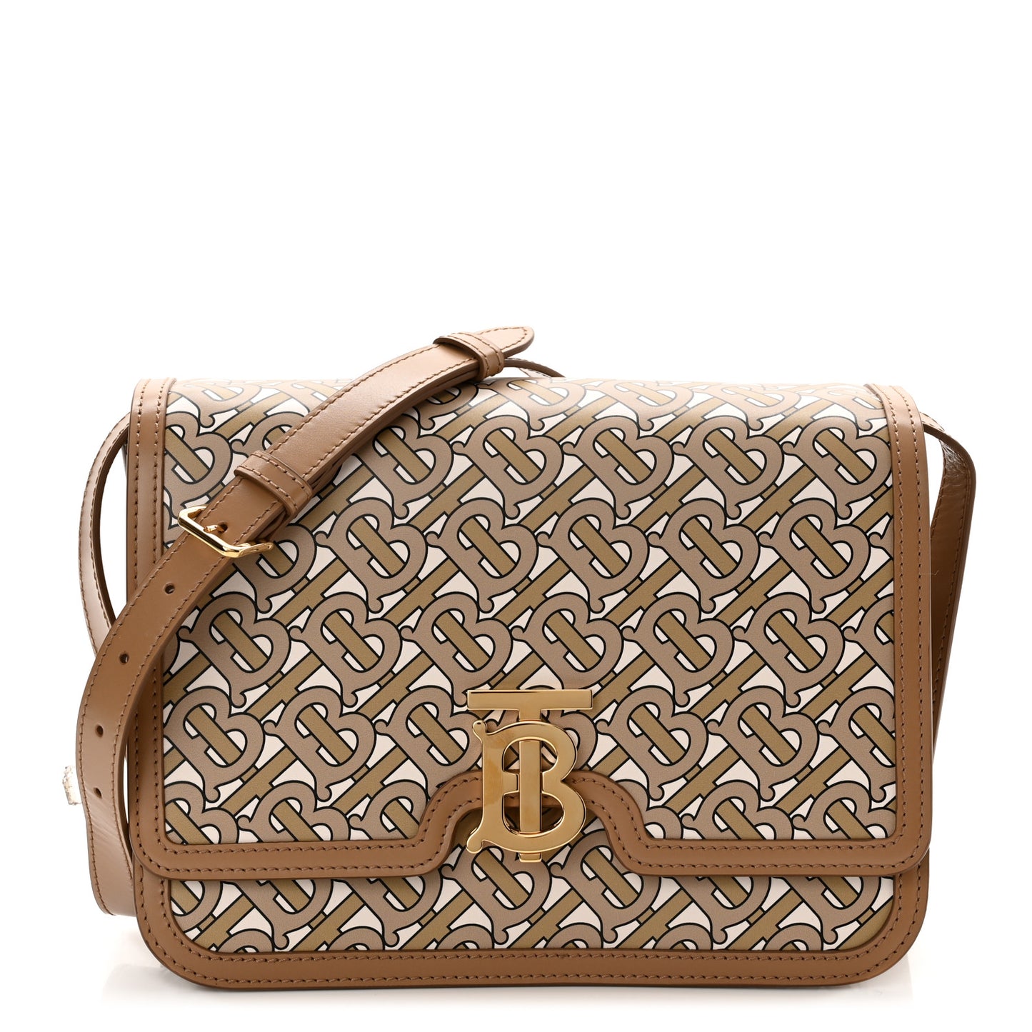 Calfskin Monogram Medium TB Bag Beige
