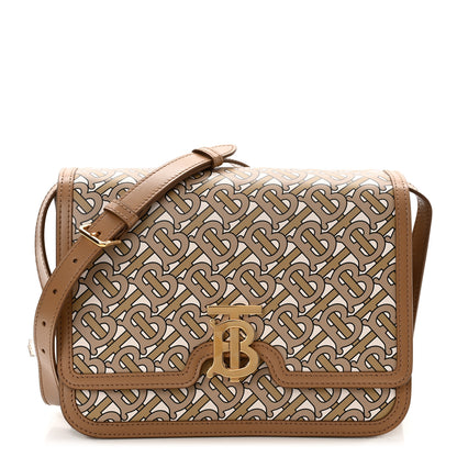 Burberry Calfskin Monogram Medium TB Bag Beige 1 of 10